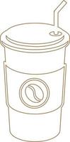 Coffee To Go Outline Icon Vector Illustration