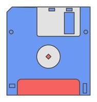 Retro Diskette Sticker Vector Illustration