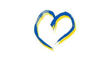 Hand drawn heart in Ukrainian colors vector