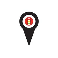 map pointer Traffic light signal - vector icon