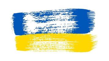 Ukrainian national flag in grunge style. Painted with a brush stroke flag of Ukraine. Vector illustration