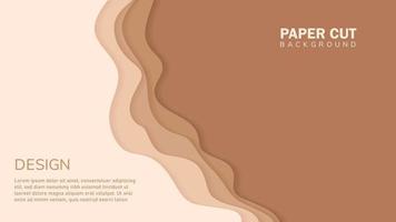 brown abstract papercut background design Template design banner flyer presentations vector