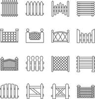 Fence icons set. Simple set of fence vector icons for web design on white background