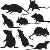 mouse silhouette set vector