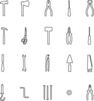 tool outline set vector