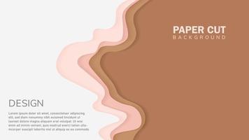 brown waves Abstract paper cut background Abstract colorful waves Wavy banner vector