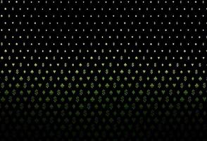 Dark green vector pattern with symbol of cards.