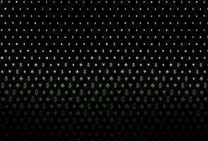 Dark green vector pattern with symbol of cards.