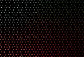 Dark green, red vector texture with playing cards.