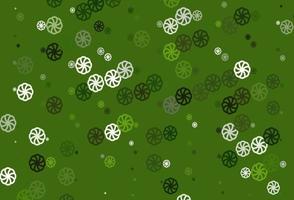 Light Green vector texture with colored snowflakes.