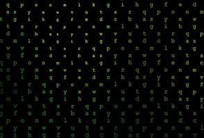 diseño de vector verde oscuro con alfabeto latino.