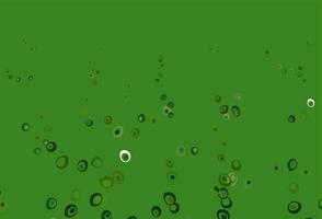 Light Green vector background with bubbles.