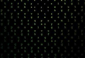 Dark green vector texture with ABC characters.