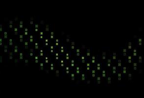 Dark Green vector backdrop with circles, squares.