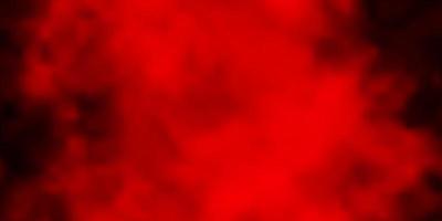 Dark Orange vector pattern with clouds.