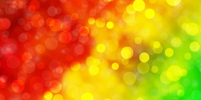 patrón de vector verde claro, amarillo con círculos.