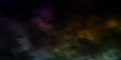 Dark Multicolor vector pattern with colorful hexagons.