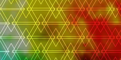 Light Green, Yellow vector backdrop with lines, triangles.