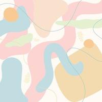 Abstract background. Pastel colors. Various abstract shapes. Smooth lines and shapes. Vector art