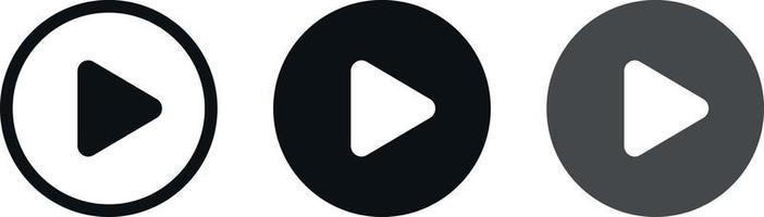 Play button icon. Simple flat design. Vector art