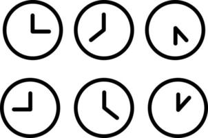 Clock icon set. Watch. Time. Simple flat design. Vector art