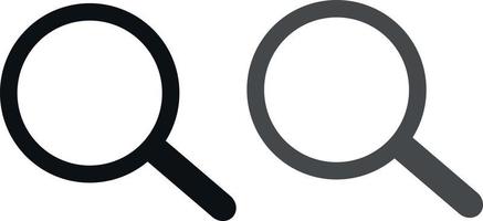 Magnifying glass icon. Search and zoom button. Simple flat design. Vector art