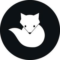 Arctic fox simple flat icon. Monochrome animal logo. Black and white. Vector art