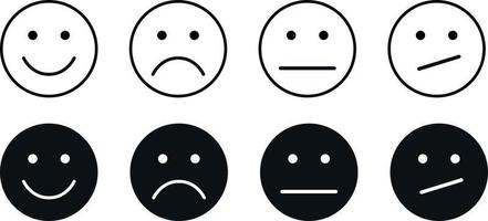 Emoji icon set. Emotions. Faces. Simple flat design. Vector art
