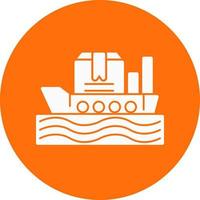 Worldwide Shipping Boat Vector Icon Design