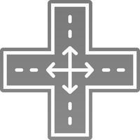 Four Way Intersection Vector Icon Design