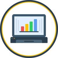 Online Bar Chart Vector Icon Design