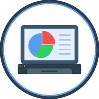 Online Pie Chart Vector Icon Design