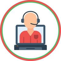 Online Call Center Vector Icon Design