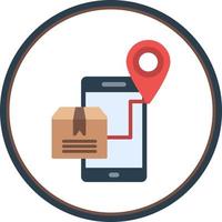 Mobile Shipment Tracking Vector Icon Design