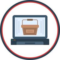 Online Shopping Basket Vector Icon Design