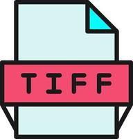 icono de formato de archivo tiff vector