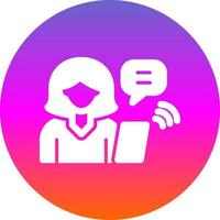 Woman Talking on Call Vector Icon Design