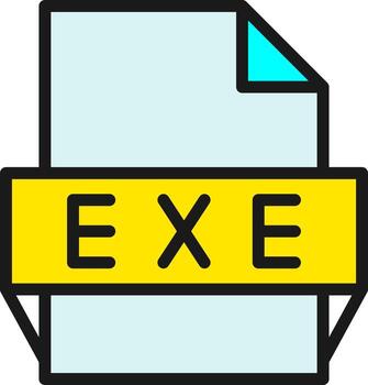 Exe File Format Icon vector
