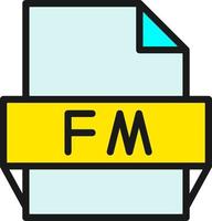 Fm File Format Icon vector