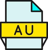 Au File Format Icon vector