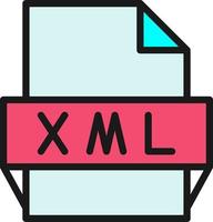 icono de formato de archivo xml vector