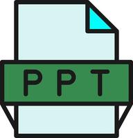 icono de formato de archivo ppt vector