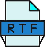 icono de formato de archivo rtf vector