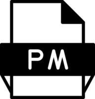 icono de formato de archivo pm vector