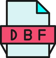 icono de formato de archivo dbf vector