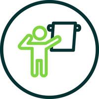 Man hanging Towel Vector Icon Design