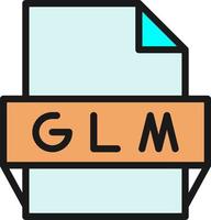 icono de formato de archivo glm vector