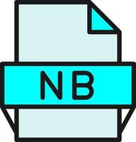 icono de formato de archivo nb vector