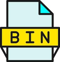 icono de formato de archivo bin vector