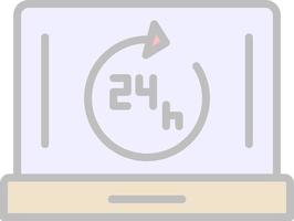 24 Hrs Open Vector Icon Design